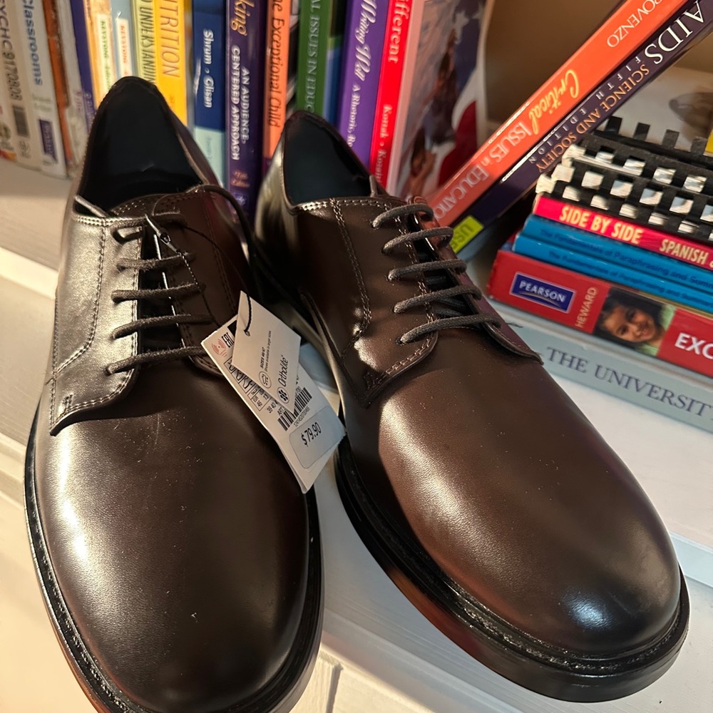 ZARA Men's Classic Plain-Toe Lace-Up Dress Shoes - Brown